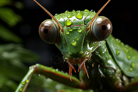 昆虫世界的螳螂背景图片