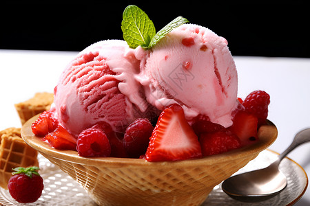 甜蜜的美食冰淇淋背景图片