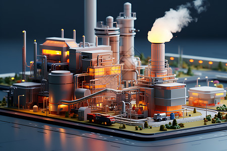 现代化环保的废物焚烧工厂背景图片