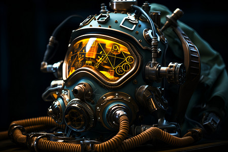 精密工程的深海潜水装备背景图片