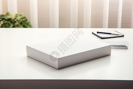 桌子上白盒子背景
