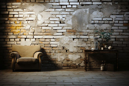 乡村破旧的砖墙背景背景图片