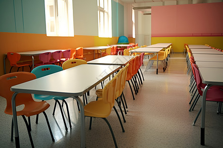 幼儿园教室桌椅背景图片