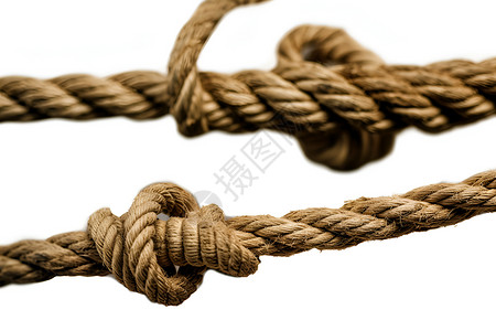 麻绳上的绳结高清图片