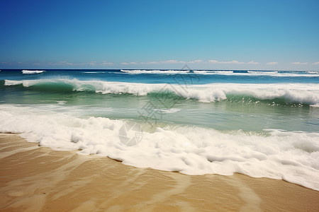 沙滩上的海浪背景图片
