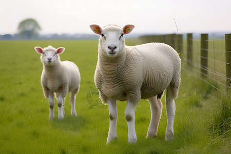 牧场里的绵羊背景图片