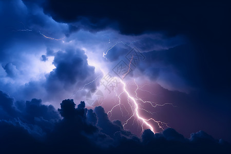天空中的雷暴背景图片