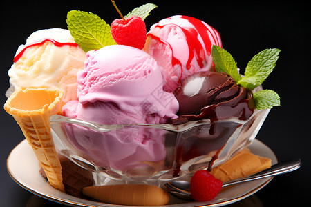 碗里的美食碗里的冰淇淋背景