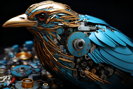 金属制造的鸟背景图片