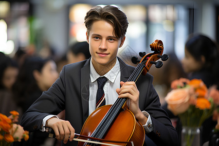 男子小提琴演奏男子在拉小提琴背景