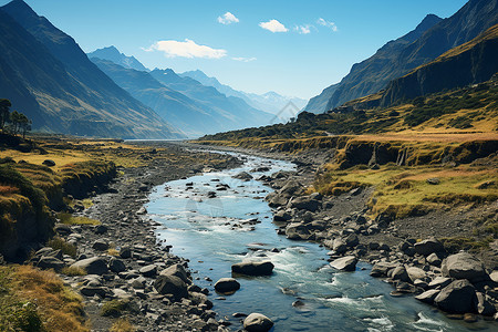 高山流水背景图片