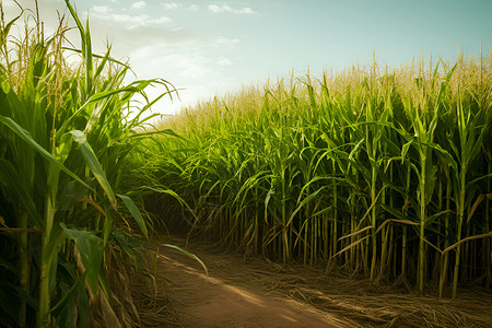 田野中的甘蔗背景图片