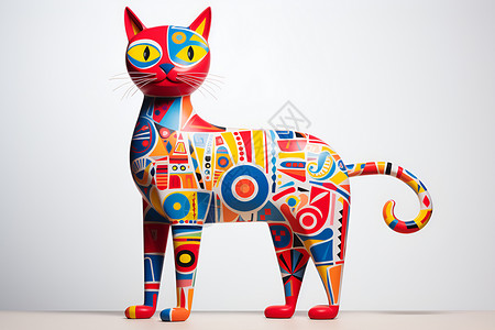 艺术的彩色猫咪背景图片