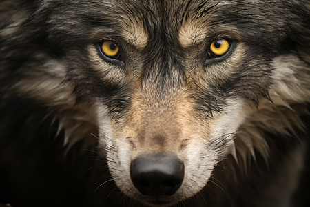 荒野中的野兽狼背景图片