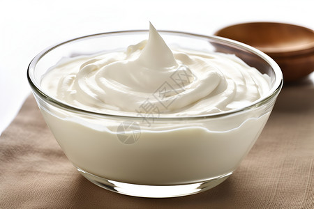 白色奶油冰饮一碗奶油背景