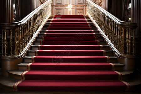 经典红素材楼梯上的红毯背景