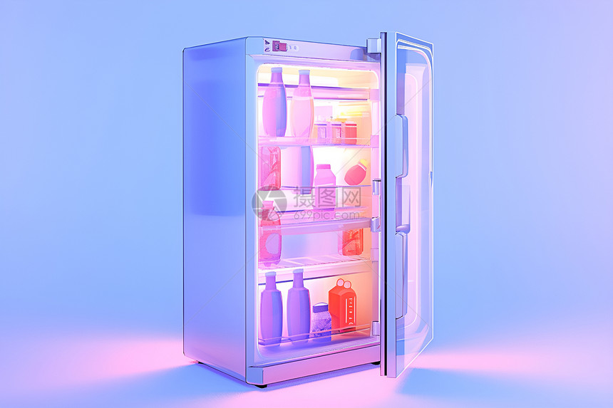 智能透明冰箱图片