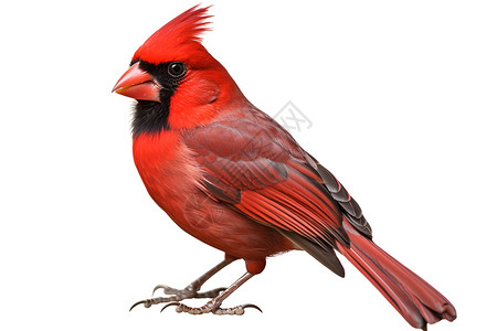 独立的红冠鸟背景
