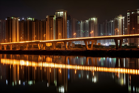 夜幕下的长桥背景图片