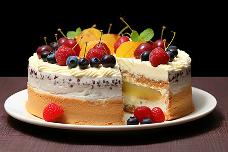 新鲜蛋糕促销水果蛋糕背景