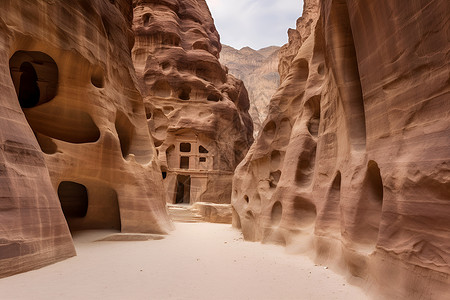 神秘的沙石峡谷背景图片