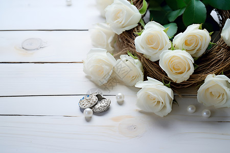 白色玫瑰背景图片