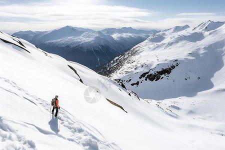 敢闯独闯雪山的探险家背景