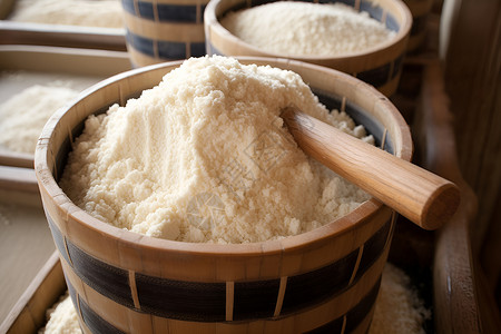 发酵食品木勺米曲高清图片