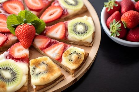 切开的水果切块草莓高清图片