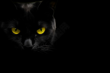 黄眼黑猫动物之眼高清图片