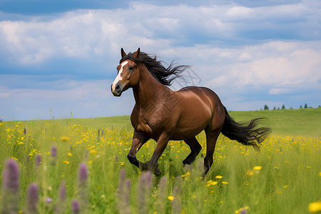 绿野奔马背景图片