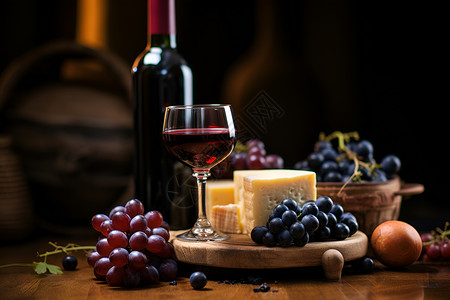 香醇浓郁的葡萄酒背景图片