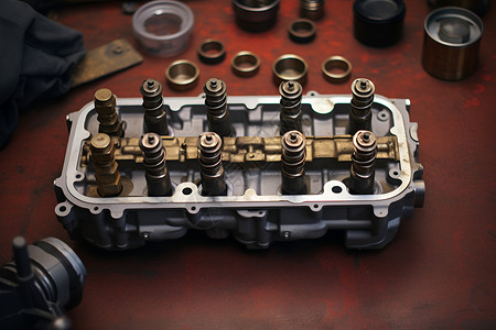 复杂构造的油压装置背景图片