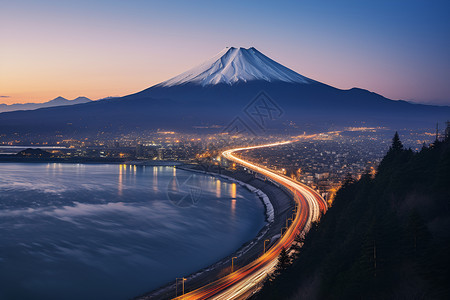 著名的富士山景观背景图片