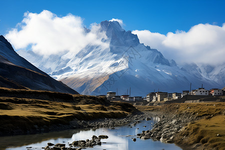 壮观的喜马拉雅山脉背景图片