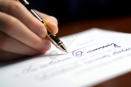 信函文件签署合同的商务人士背景