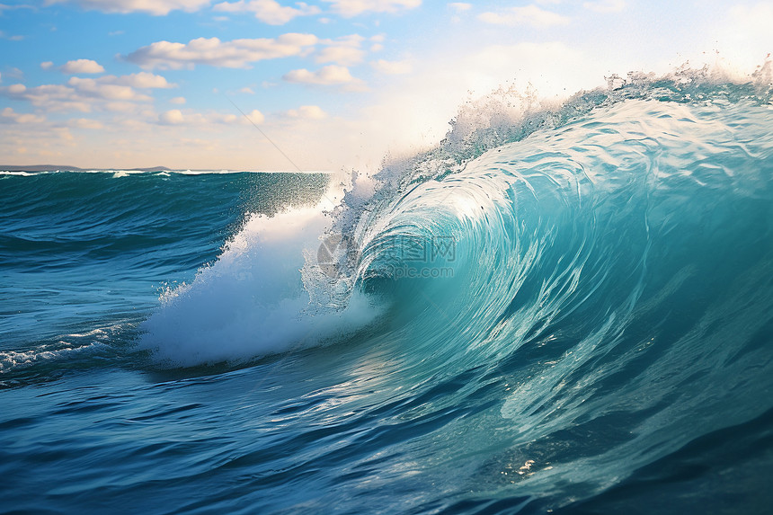 海洋中有一大波浪图片