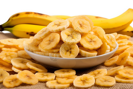 香蕉和香蕉切片背景图片