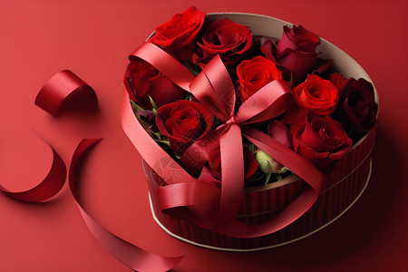 礼盒花束情人节惊喜的玫瑰背景
