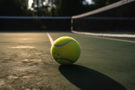 网球赛场上的网球背景图片