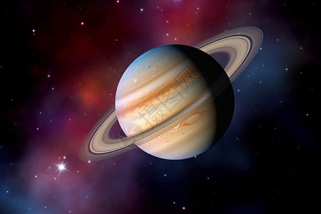 星空中壮丽的土星背景图片