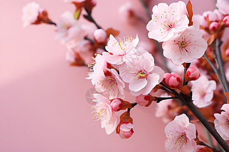 粉白色桃花背景图片