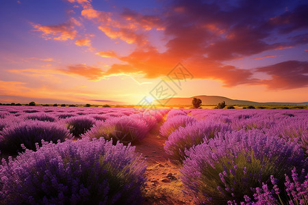 紫色田野背景图片