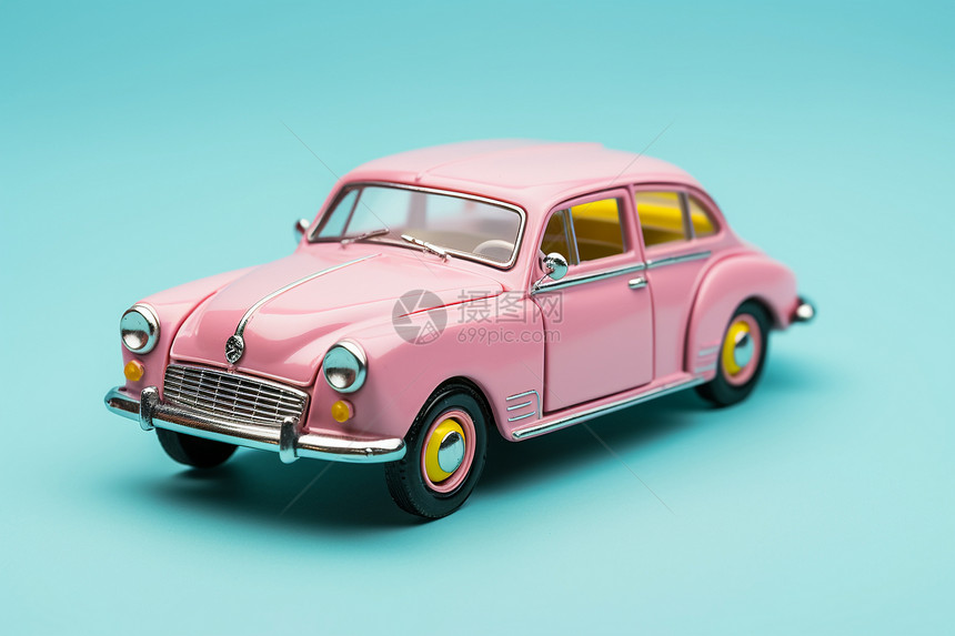 粉色的玩具车图片
