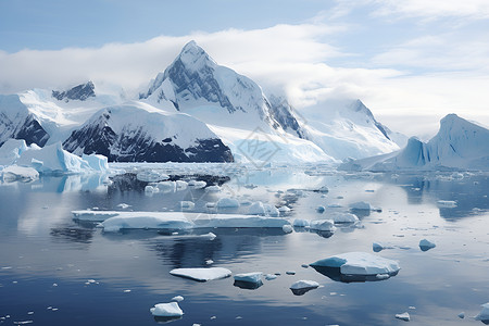 冰山海面海面上的冰山背景
