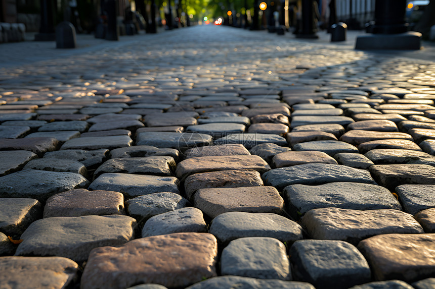 街道的石头道路图片