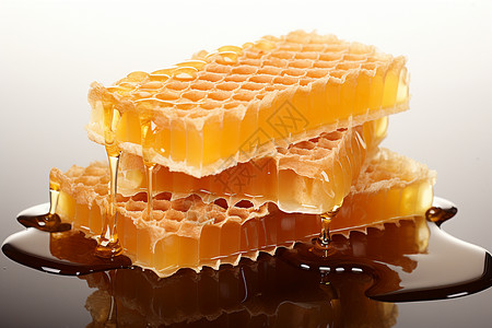 蜂巢蜂窝新鲜营养的蜂蜜背景