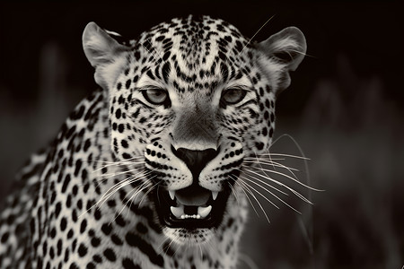 凶猛的野生豹子背景图片