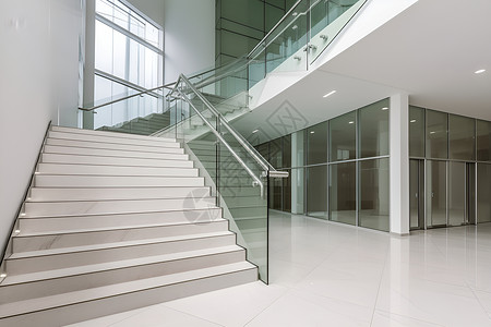 扶手的建筑楼梯背景图片