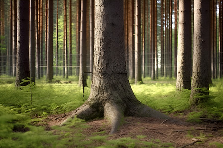 森林中的大树背景图片